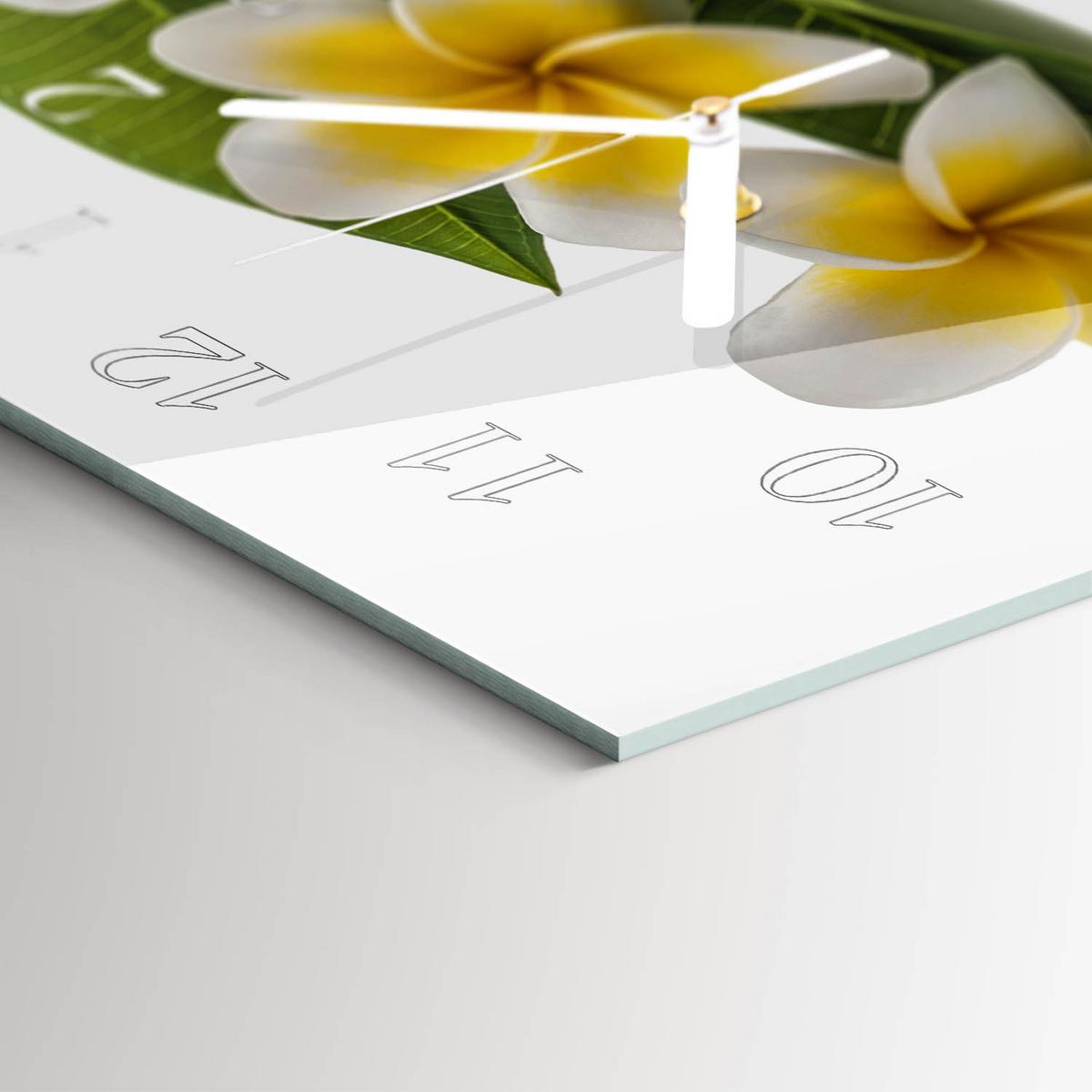 WANDUHR aus Glas 60x30 cm - Blumen - Gelb, Glas (60/30/0.4cm) - TULUP