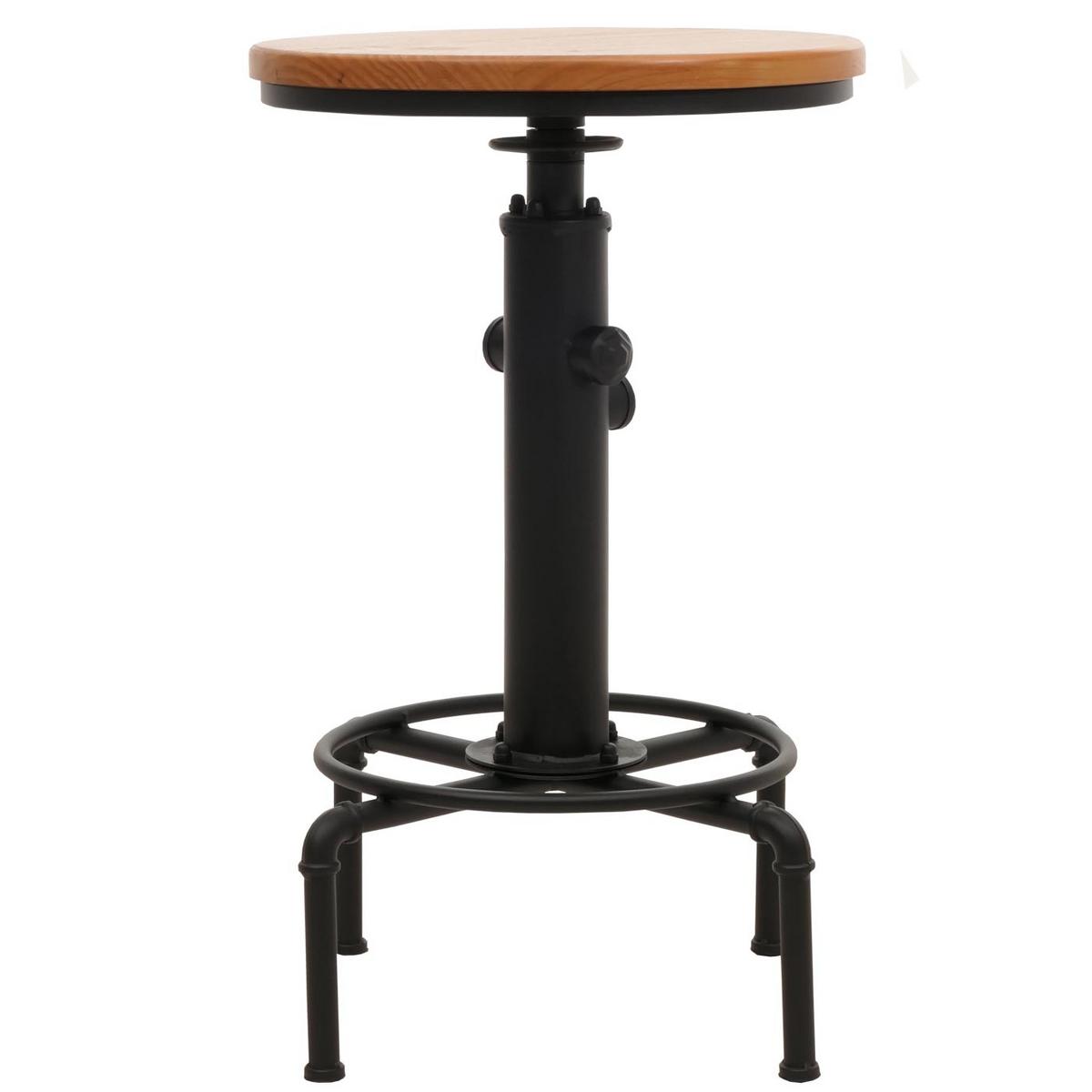 BARTISCH rund Schwarz, Beige - Beige/Schwarz, Holz (50/50/104cm) - MCW