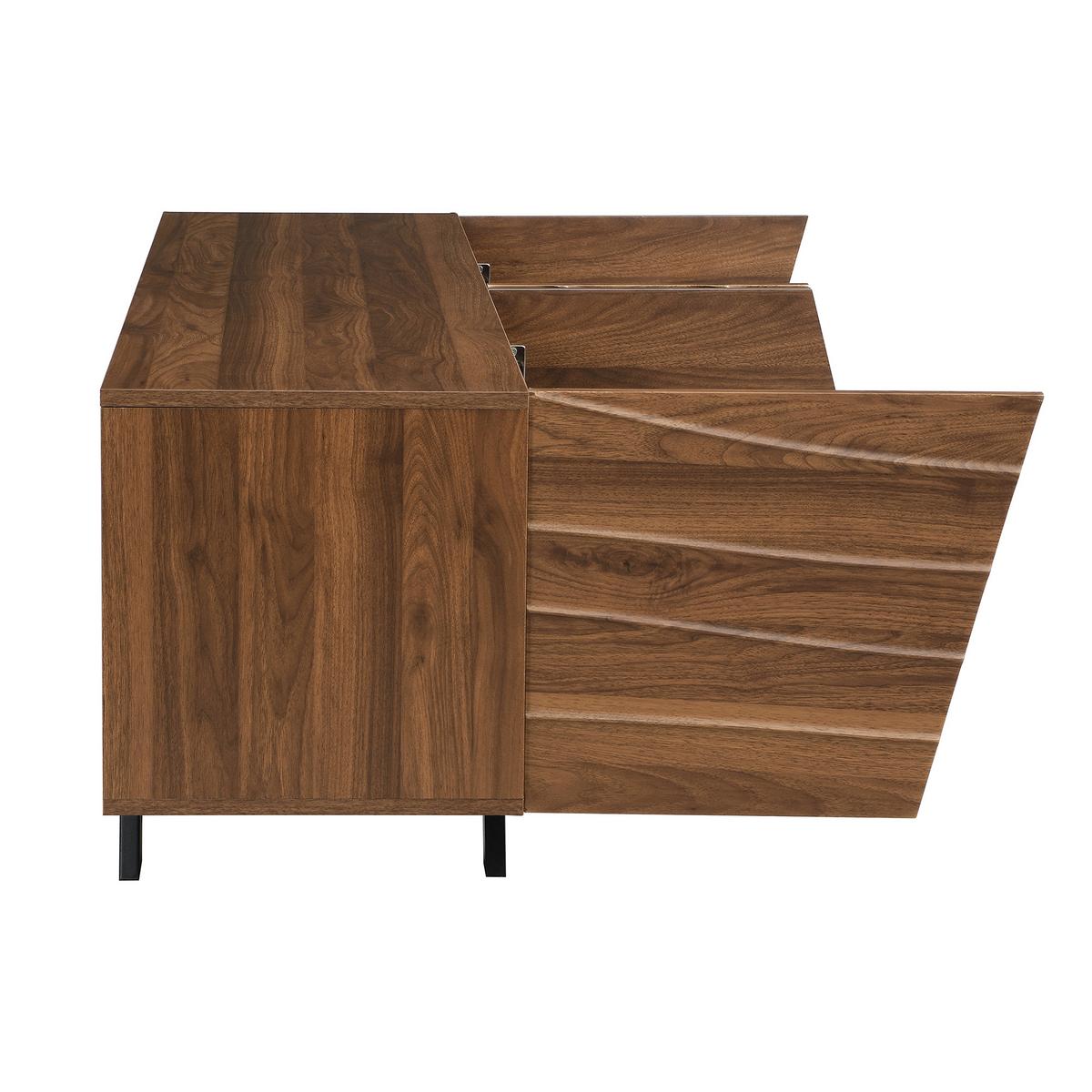 TV-LOWBOARD 160 cm in Walnuss-Optik Design - Schwarz, Holzwerkstoff (160/51/39cm) - Urban Meuble