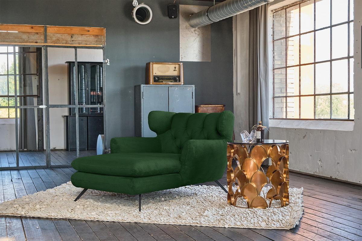 LONGSEAT CHAMRE Smaragdgrün Cord - Smaragdgrün/Schwarz, Textil/Metall (130/95/160cm) - KAWOLA