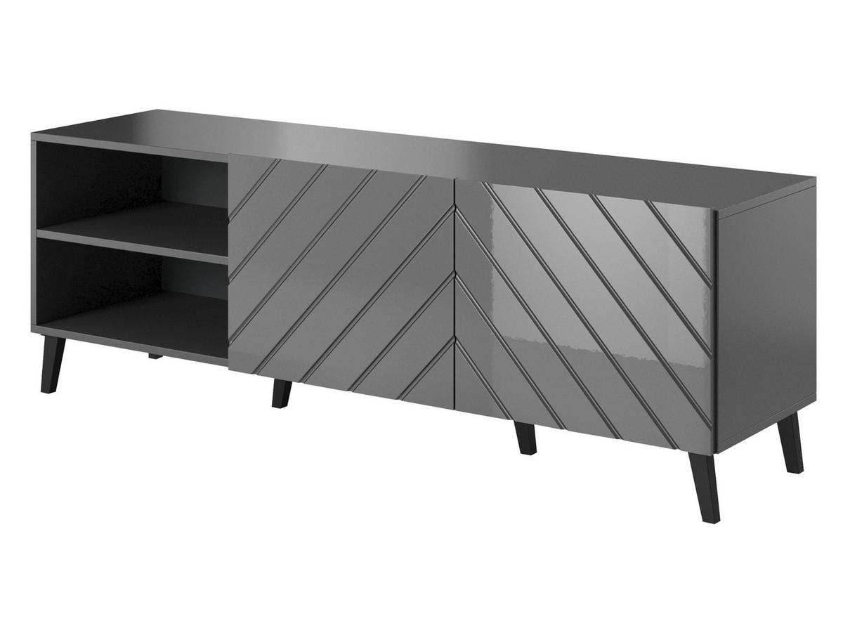 TV-LOWBOARD Abeto 150 - Graphitfarben/Schwarz, Holzwerkstoff/Kunststoff (150/52/42cm) - MIRJAN24