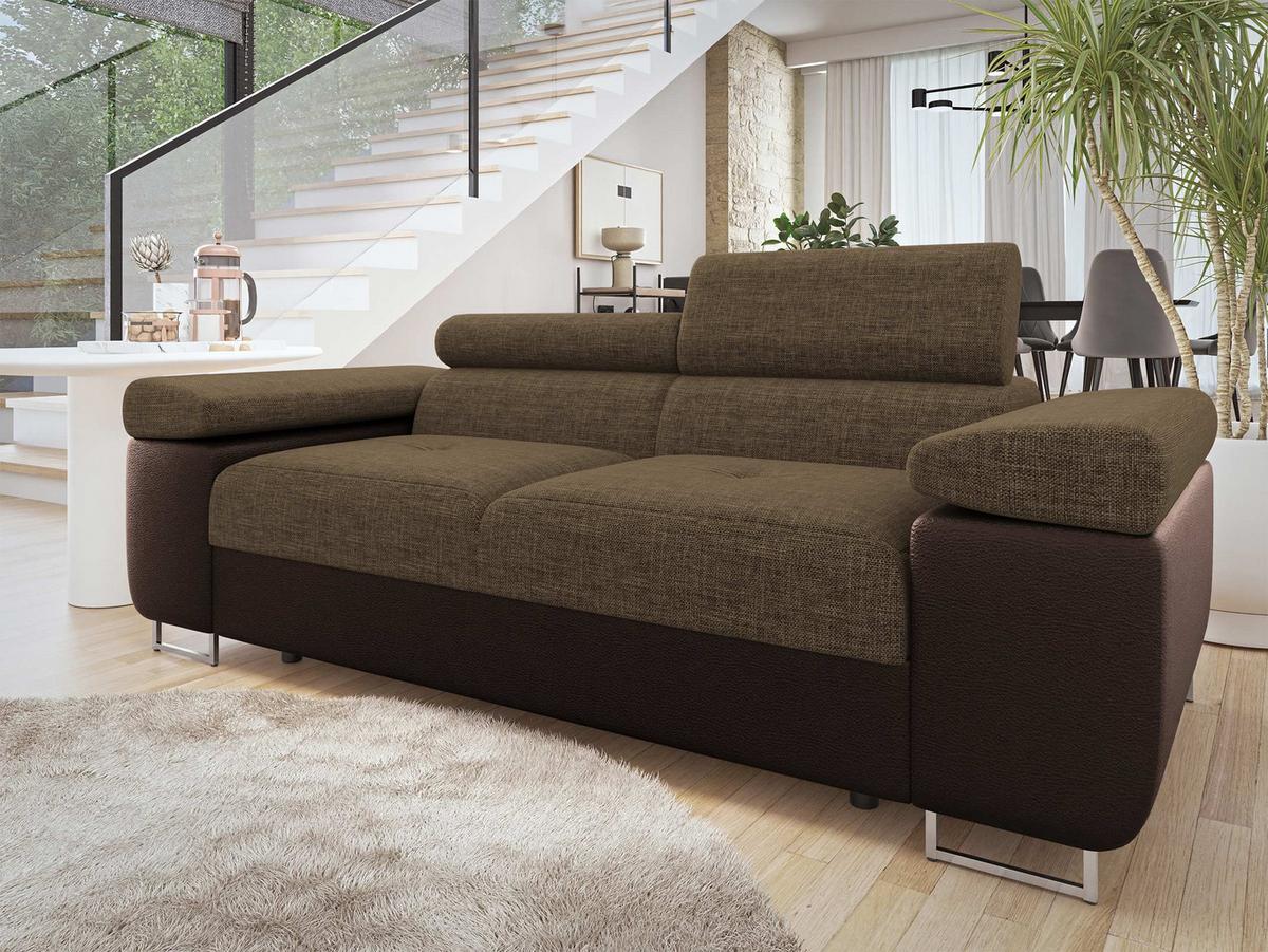 SOFA Torezio 2 - Braun, Holz/Textil (198/90/102cm) - MIRJAN24