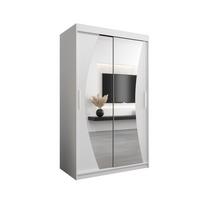 SCHWEBETÜRENSCHRANK 200/120/62 2-türig - Silberfarben/Weiß, Holz/Kunststoff (120/200/62cm) - MÖBEL KRYSPOL