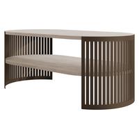 COUCHTISCH Fikoli Oval Braun I - Taupe/Braun, Holzwerkstoff/Metall (100/50/40cm) - MIRJAN24