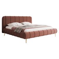 POLSTERBETT Slim XI mit Füße - Goldfarben/Rosa, Holz/Holzwerkstoff (180/200cm) - MIRJAN24