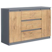 KOMMODE Anthrazit, Lancelot 120/79/39 - Anthrazit/Eiche San Remo, Holzwerkstoff (120/79/39cm) - RAUMHIRSCH FURNITURE