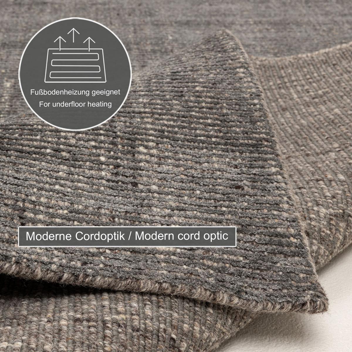 HANDWEBTEPPICH Venus 170x240 cm - Anthrazit, Textil (170/240cm) - THEKO