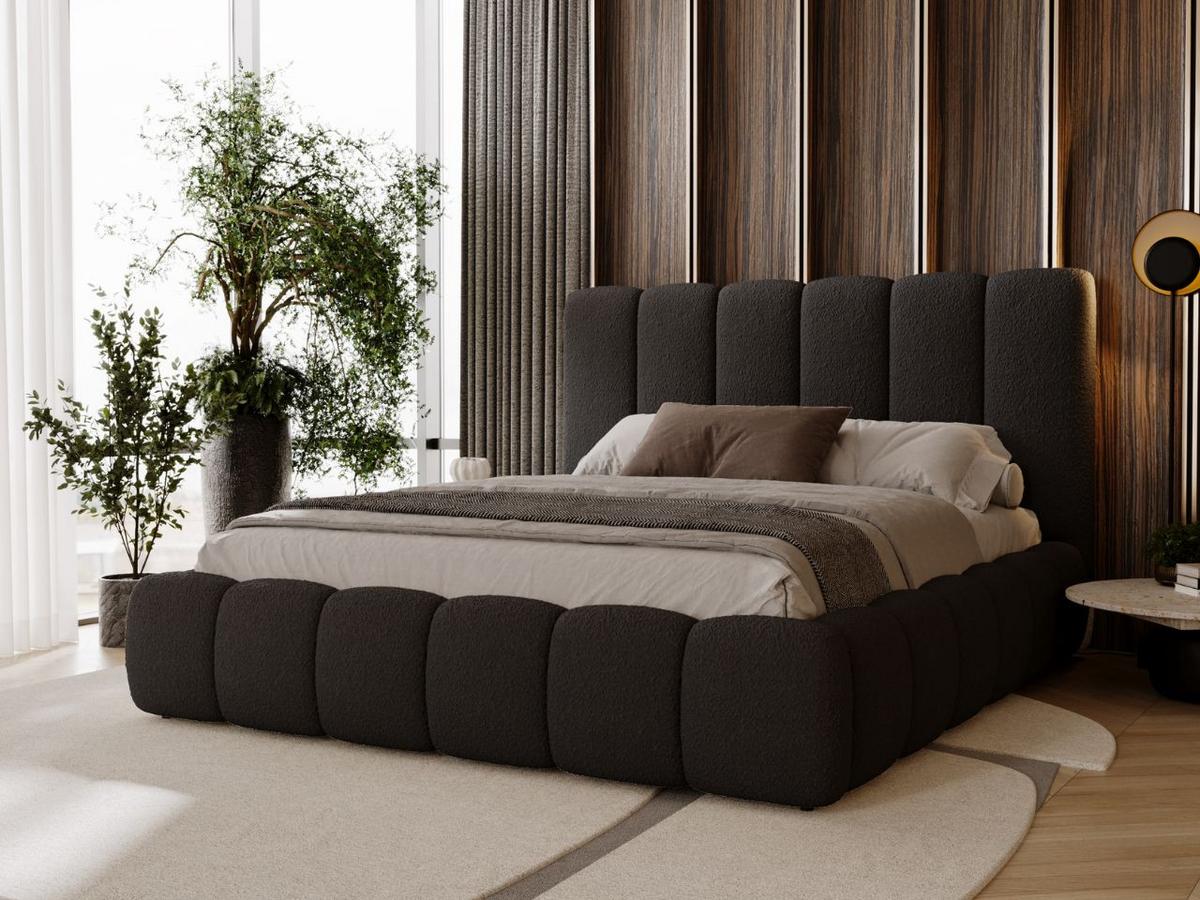 POLSTERBETT Imperial 200x200 Bouclé-Stoff Schwarz - Schwarz, Textil (200/200cm) - Graingold