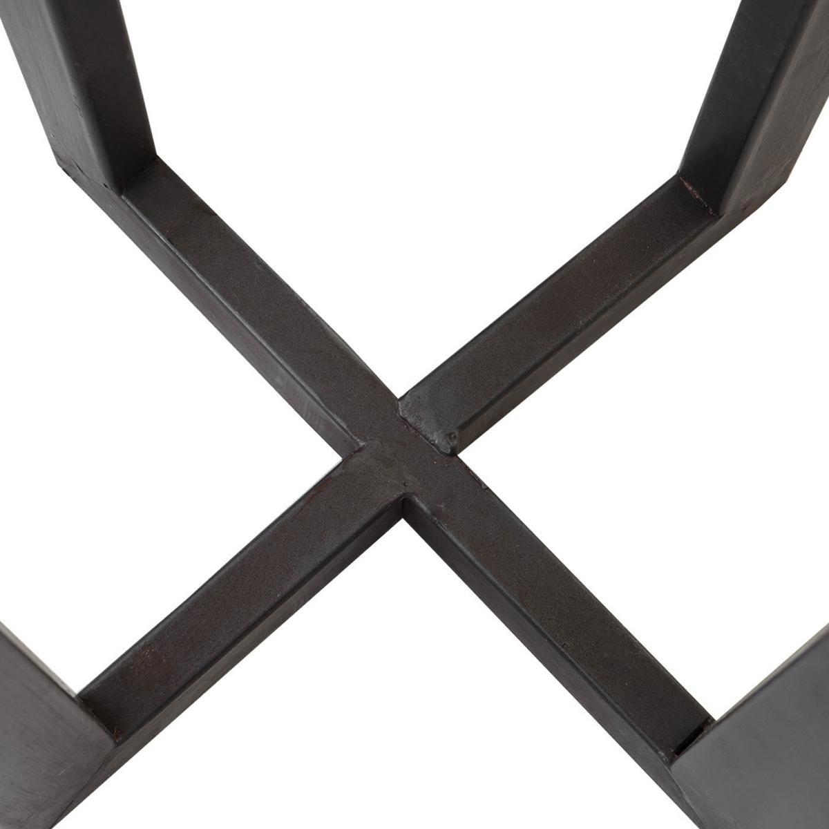 BLUMENTISCH TANNE MASSIV eckig Braun, Schwarz - Schwarz/Braun, Holz (32/32/100cm) - MCW