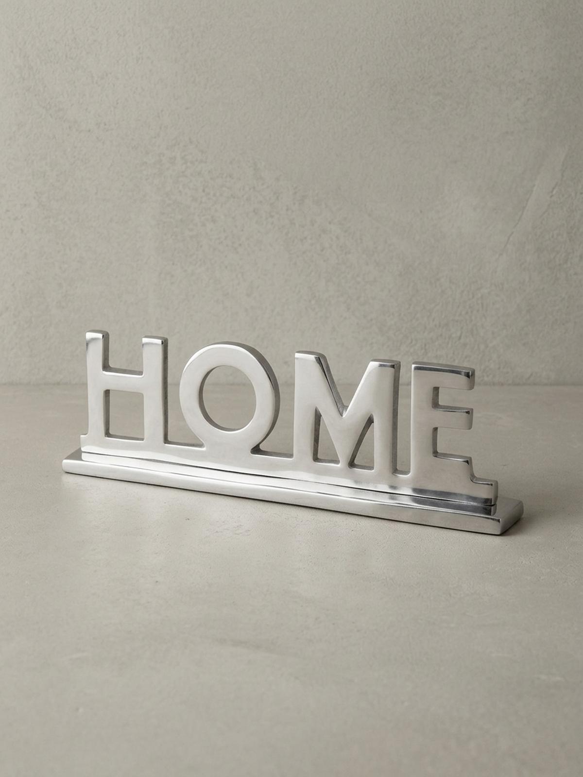 WOHNACCESSOIRE Schriftzug aus Aluminium, 22 cm Silberdeko für Tisch und Regal - Silberfarben, Metall (22/4/7cm) - KADIMA DESIGN