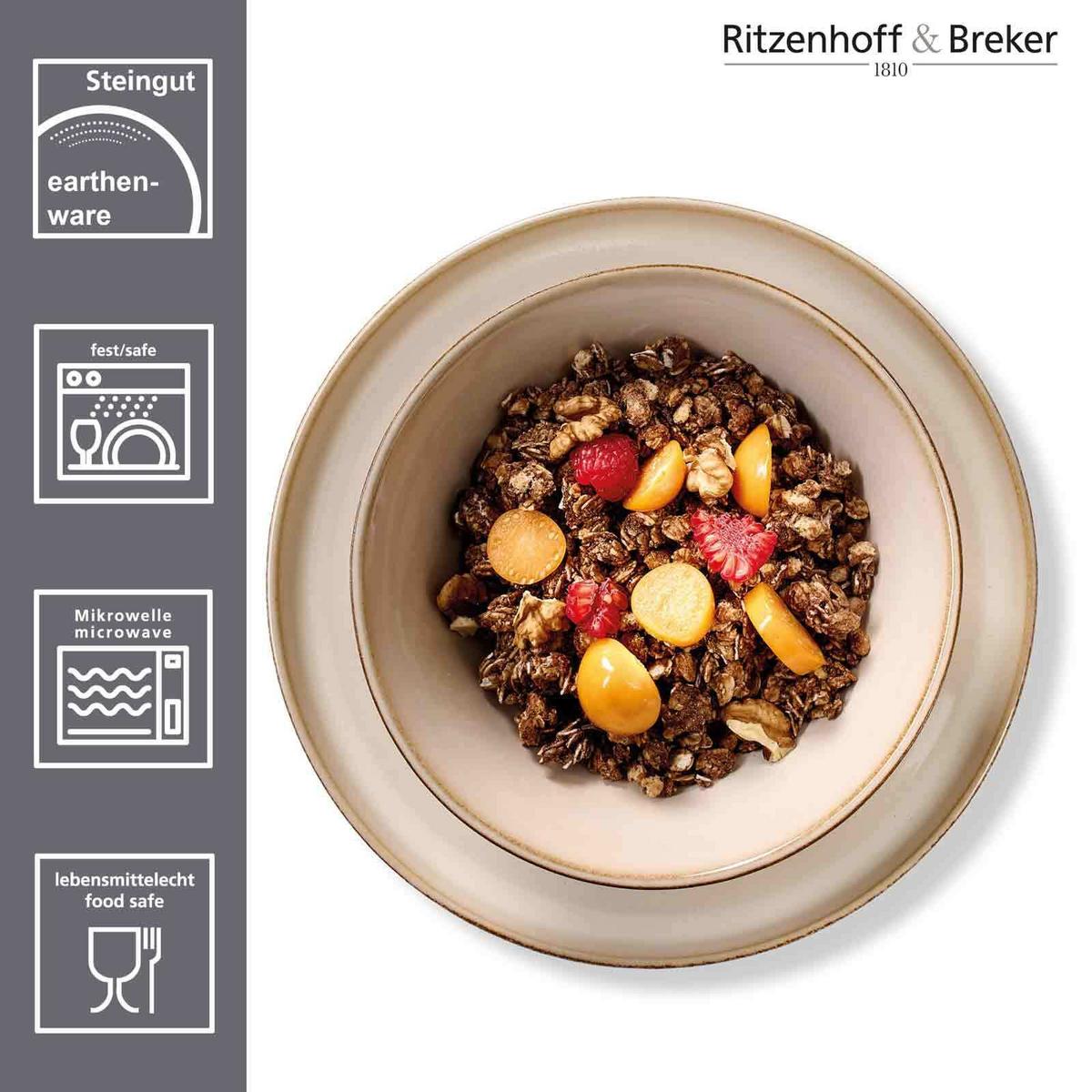 FRÜHSTÜCKS-SET Olivia beige 12-tlg. - Beige, Keramik (2/2/2cm) - Ritzenhoff Breker