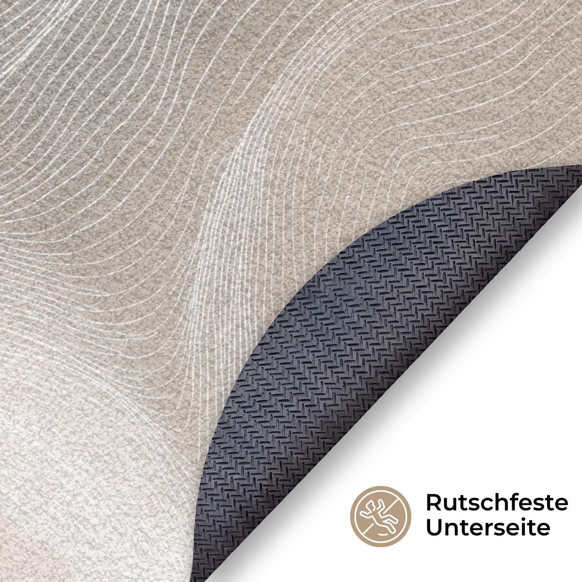 FUSSMATTE Wellenlinien - Luftströme - Harmonisch Schmutzfänger 120x120 cm - Beige, Kunststoff (120/0.4cm) - MuchoWow