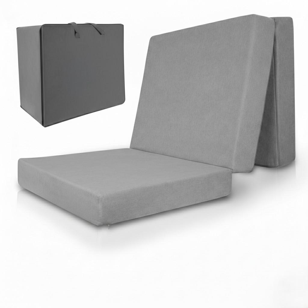 VISCO KLAPPMATRATZE VS95201x90x14cm mit Husse Grau (2tlg) - Grau, Textil - Beautissu 