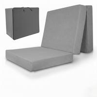 VISCO KLAPPMATRATZE VS95195x75x14cm mit Husse Grau (2tlg) - Grau, Textil - Beautissu 