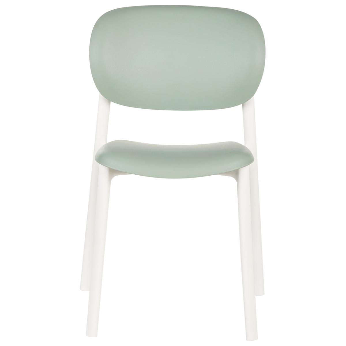 GARTENSTUHL 4er-Set Grün Musano - Weiß/Grün, Kunststoff (47/88/46cm) - Beliani