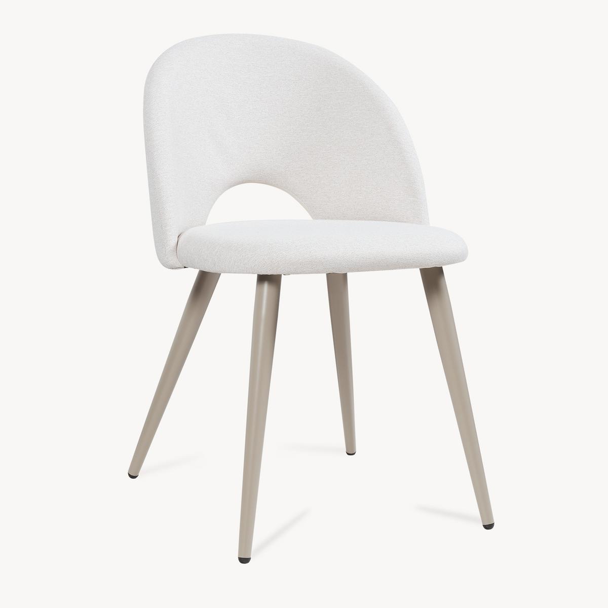 ESSZIMMERSTUHL-SET 2 TLG. Karijoki - Beige, Textil/Metall (50/77/55cm) - [en.casa]