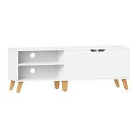 TV-MÖBEL 2 Fächer und 2 Türen weiß - L140 cm - Weiß, Holzwerkstoff (46.8/40/45cm) - Calicosy