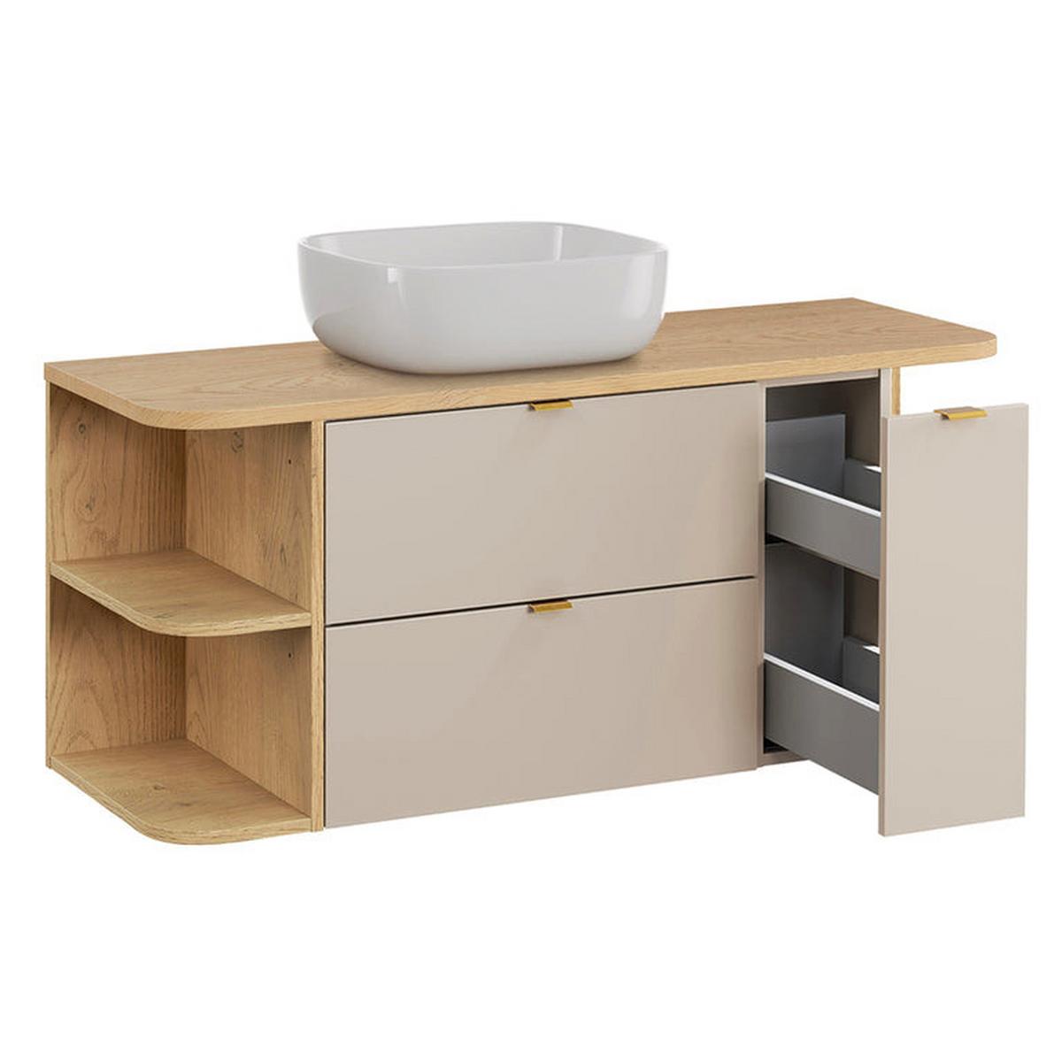 BADMÖBEL 120.4cm Azel 2er-Set Kaschmir - Beige, Holzwerkstoff (120.4/52/46cm) - Petits-meubles