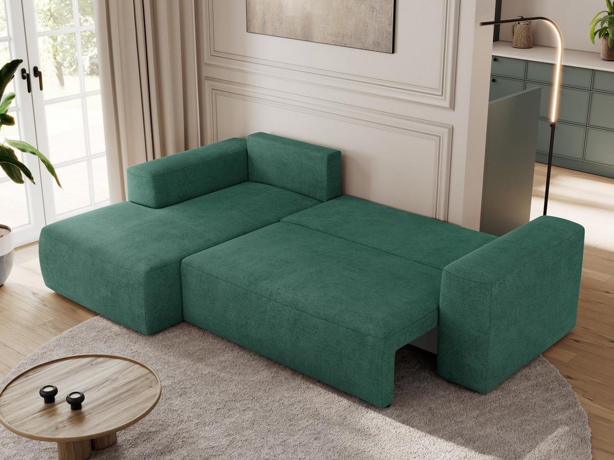 ECKSOFA TRENTINO L Grün Stukture - Links - Schwarz/Grün, Kunststoff/Textil (266/164cm) - MKS
