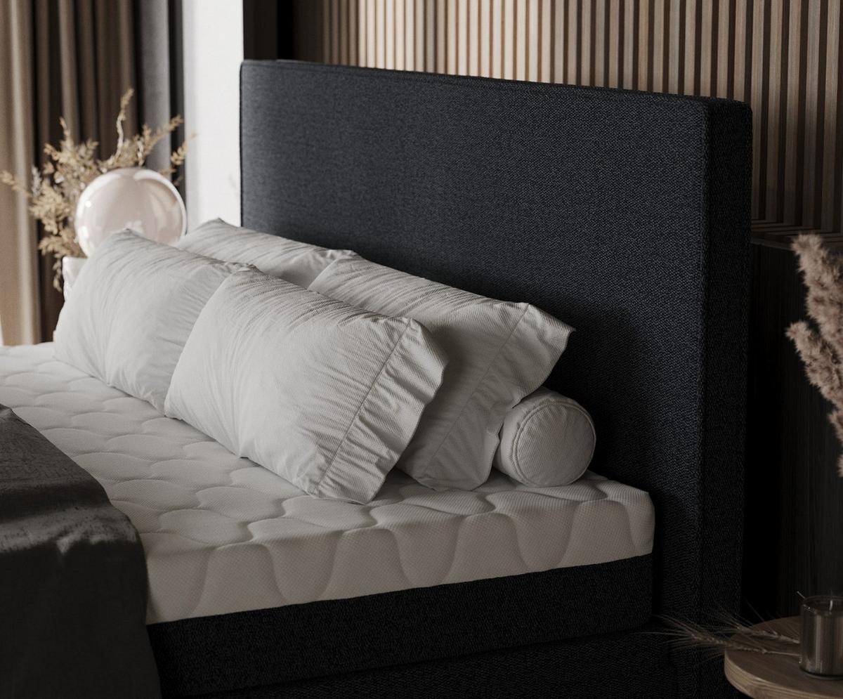 BOXBETT Zalla 140/200 cm Anthrazit im Riva Stoff - Anthrazit/Schwarz, Holz/Holzwerkstoff (140/200cm) - AltaBeds