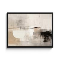 POSTER MIT RAHMENGERAHMTES BILD Abstrakt - Kunst - Grau 80x60 cm - Hellgrau, Papier (80/60cm) - MuchoWow