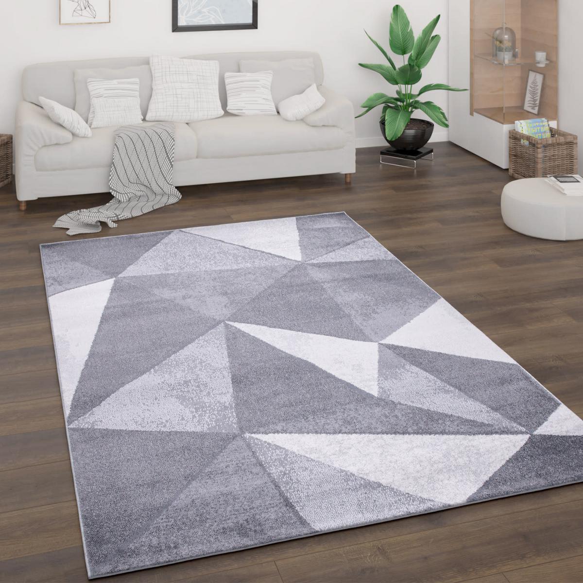 KURZFLORTEPPICH, geometrisch, aus Polypropylen, Florhöhe 9 mm, Grau, 160 x 220 cm - Grau, Textil (220/160cm) - KADIMA DESIGN
