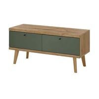 TV-LOWBOARD Salbei, Eiche Evoke, skandinavisch 107 cm, TV Unterschrank mit Stauraum - Dunkelgrün/Salbeigrün, Holz/Holzwerkstoff (107/50/40cm) - Furn.Design