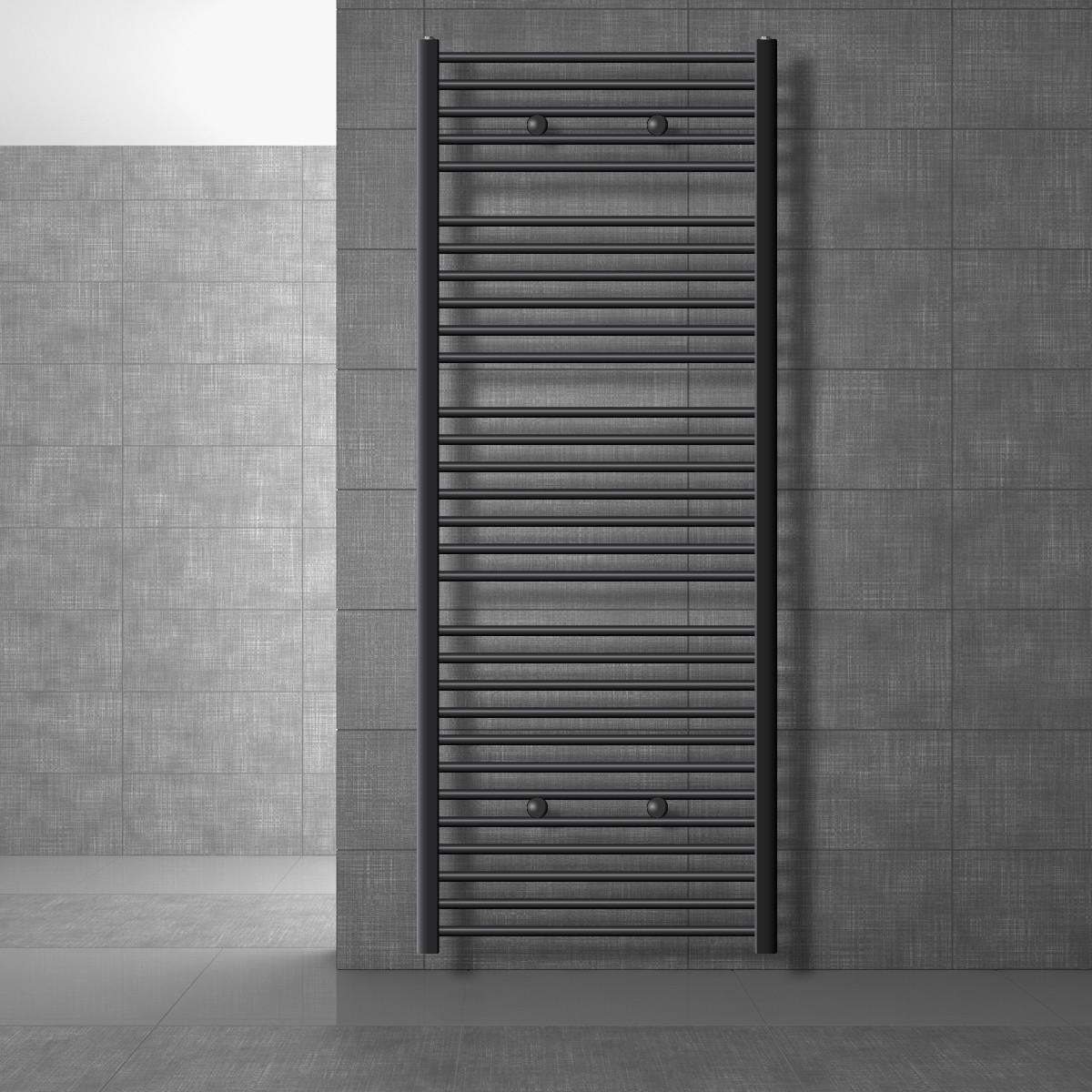 BADHEIZKÖRPER elektrisch Sahara 750x1800 mm Anthrazit gerade mit Heizstab 1200W Digital - Anthrazit, Metall (75/180/3cm) - LuxeBath