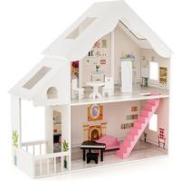 PUPPENHAUS 86cm Weiß - Weiß, Holz (81/86/30cm) - COSTWAY