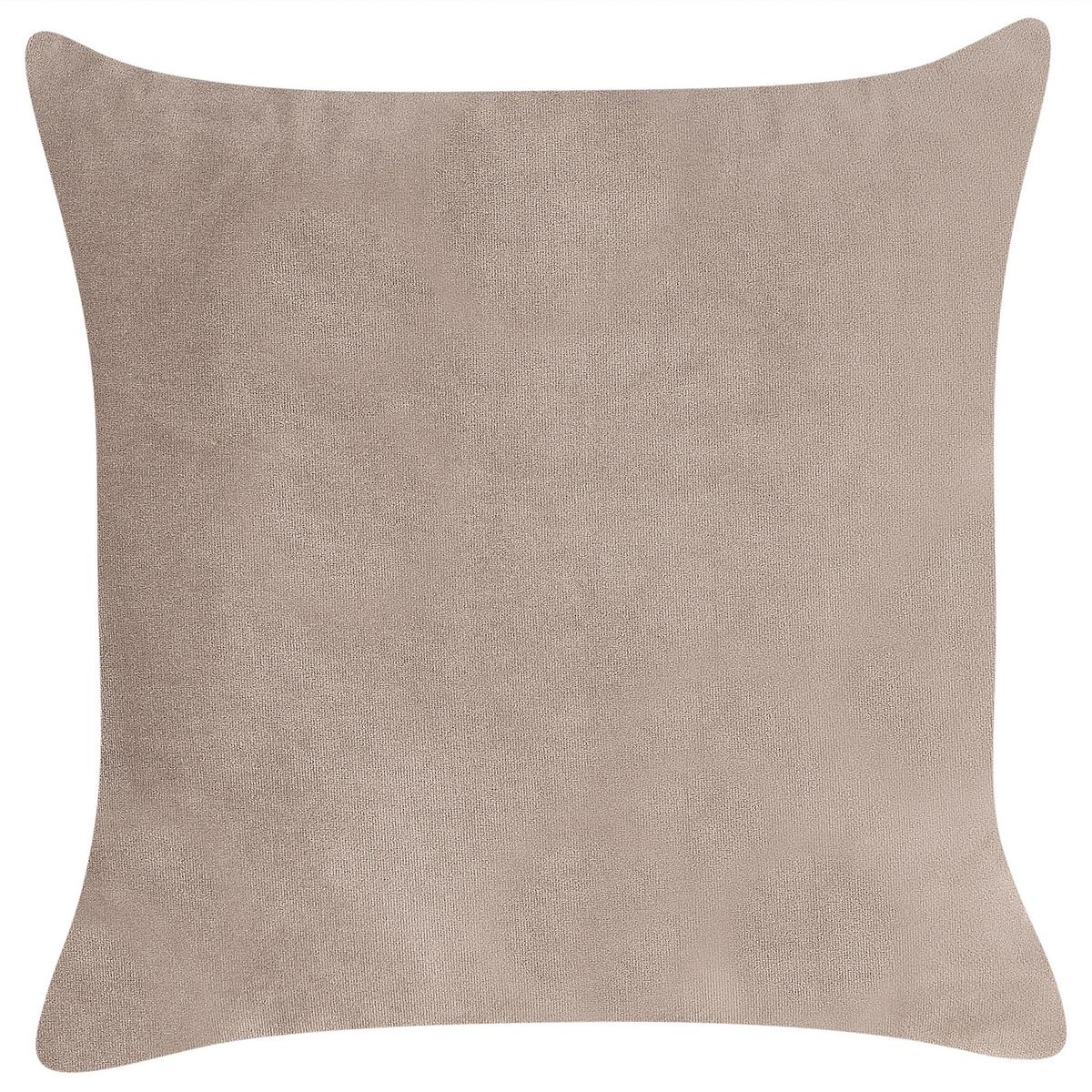 CHAISELONGUE Samtstoff taupe rechtsseitig Chaumont - Dunkelbraun/Beige, Textil (168/75/74cm) - Beliani