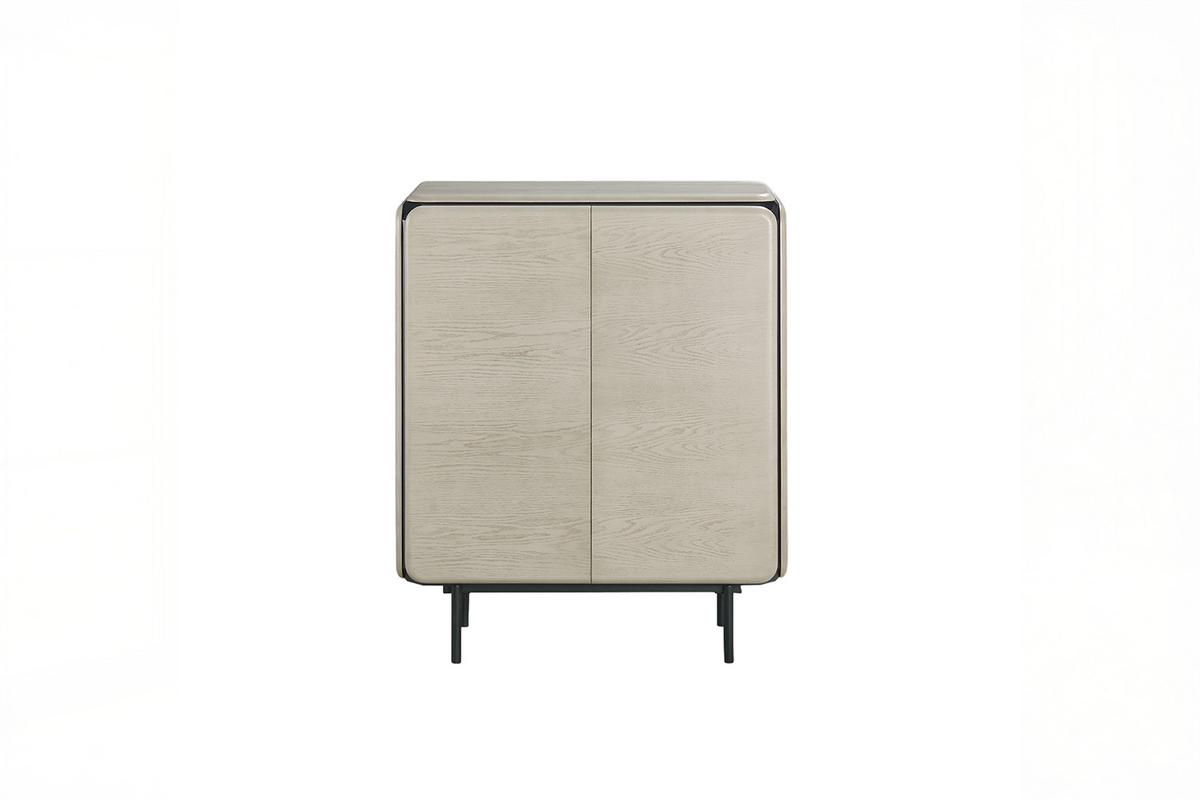 HIGHBOARD AVRIL Grau Eiche - Schwarz/Grau, Holzwerkstoff/Metall (100/121/40cm) - KAWOLA