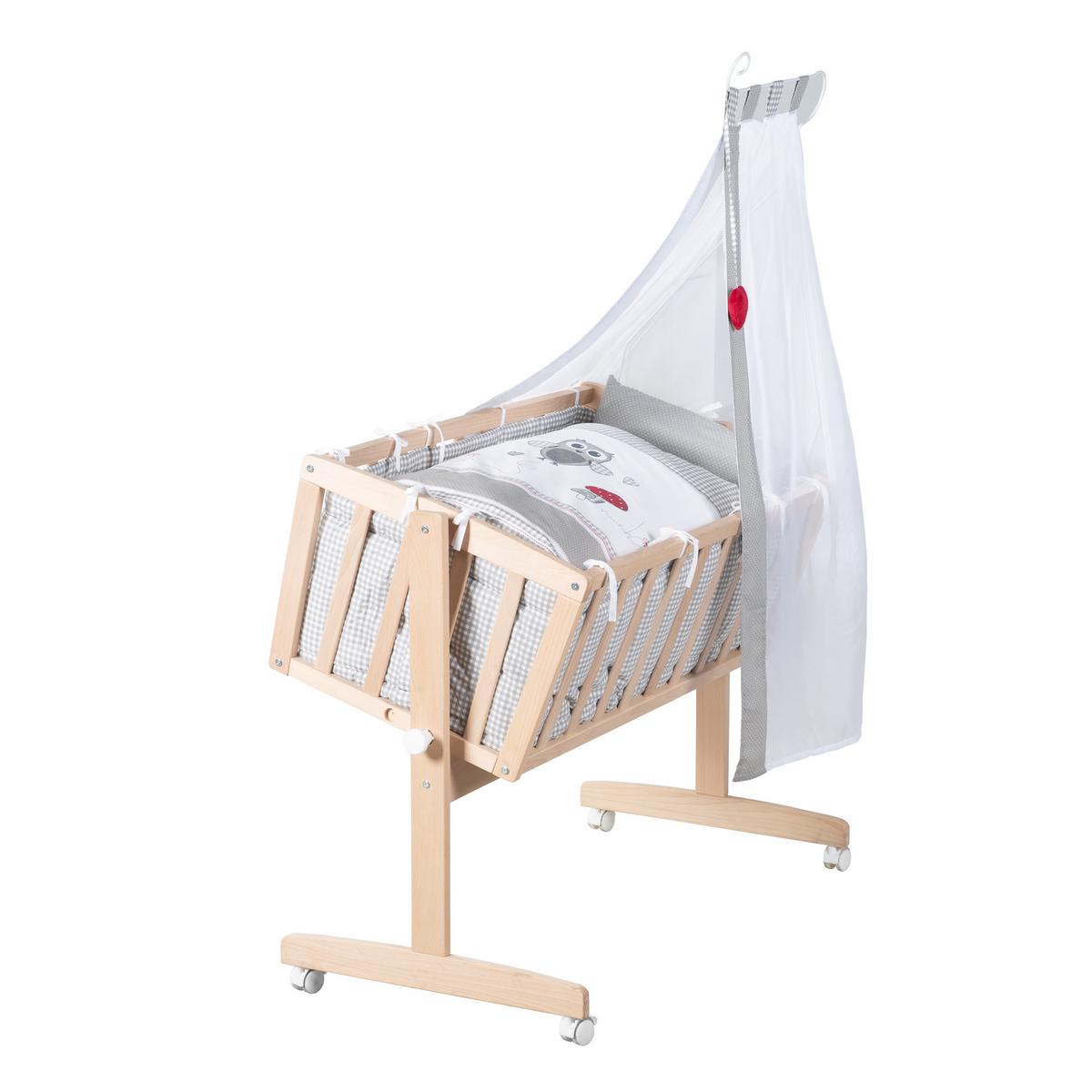 BABYWIEGENSETT Adam & Eule - Naturfarben, Holzwerkstoff/Textil (40/90cm) - Roba