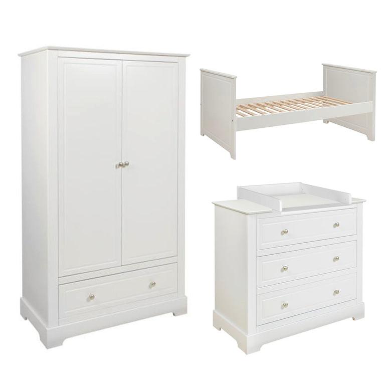 BABYZIMMER 3-teilig Weiß - Weiß, Holzwerkstoff (146/90/78cm) - Petits-meubles