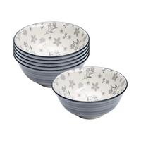 MÜSLISCHALEN Sendai Blume grau ø 15,5 cm 6er Set - Grau, Keramik (15.5cm) - Ritzenhoff Breker
