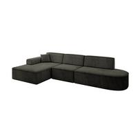 ECKSOFA Ottomane Links IREA-L2-v3 - 327x165x77 cm Schwarz - Schwarz, Holzwerkstoff/Textil (327/165cm) - ALTDECOR