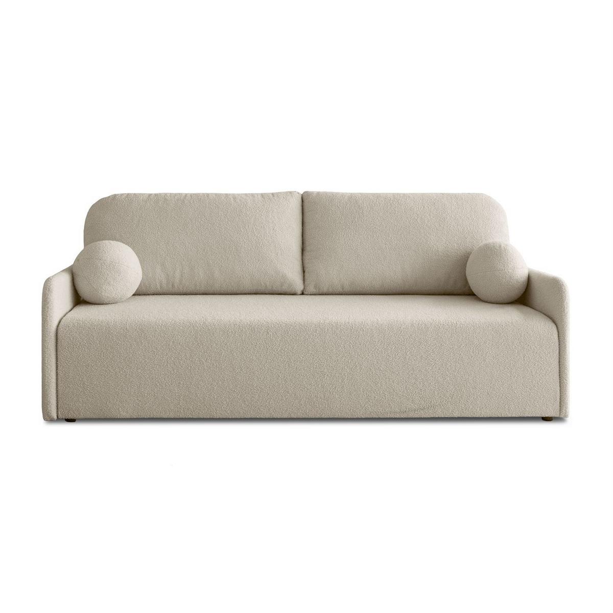 SCHLAFSOFA CUDDLE mit Schlaffunktion und Bettkasten, Quelle 03 - Creme, Textil (207/90/90cm) - Lookway