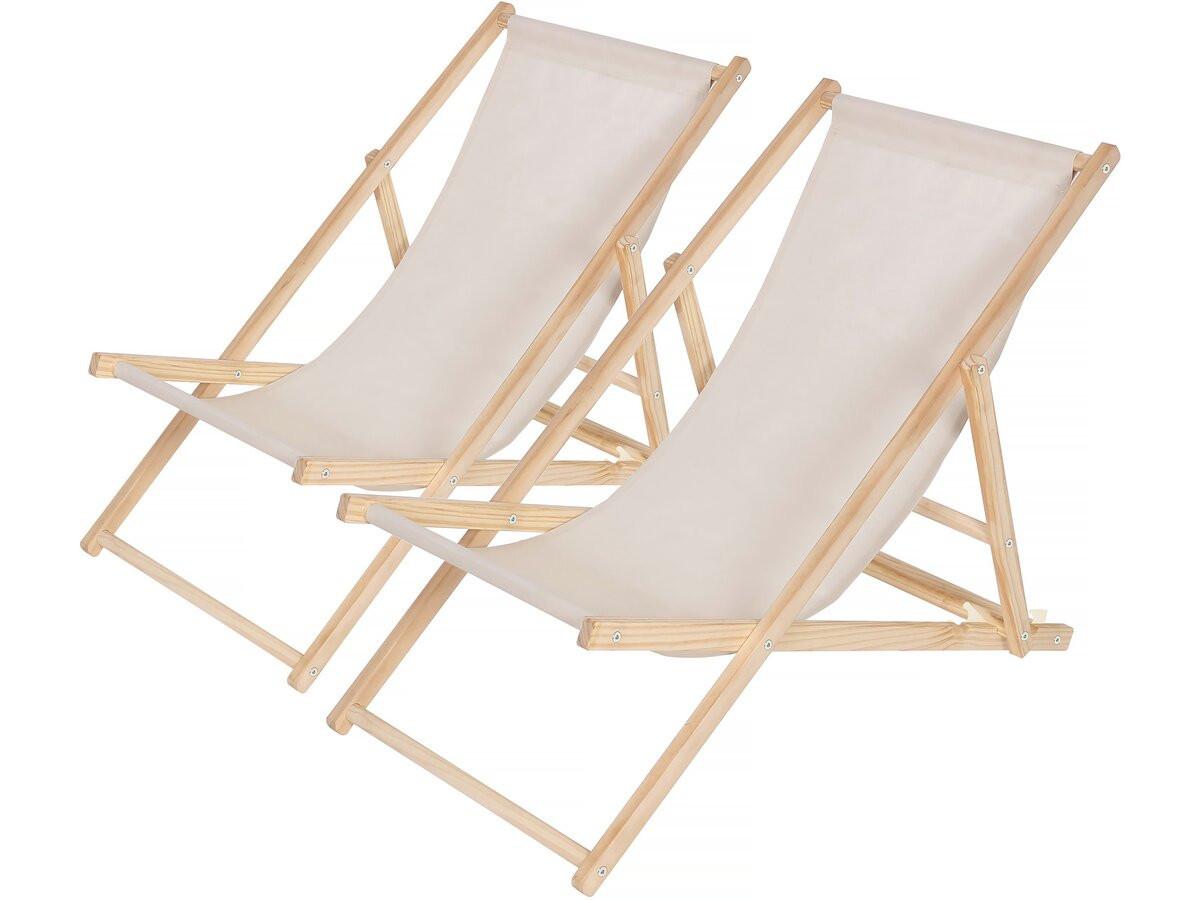 SONNENLIEGE chilienne Ekru - Beige, Metall (56/81/107cm) - Habitat Garten