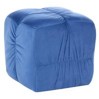 POUF Samtstoff Blau Turley - Blau, Textil (57/38/57cm) - Beliani
