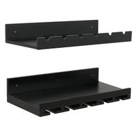 WEINREGAL Schwarz 2er-Set-Set - Schwarz, Holz (61/12/28cm) - MCW