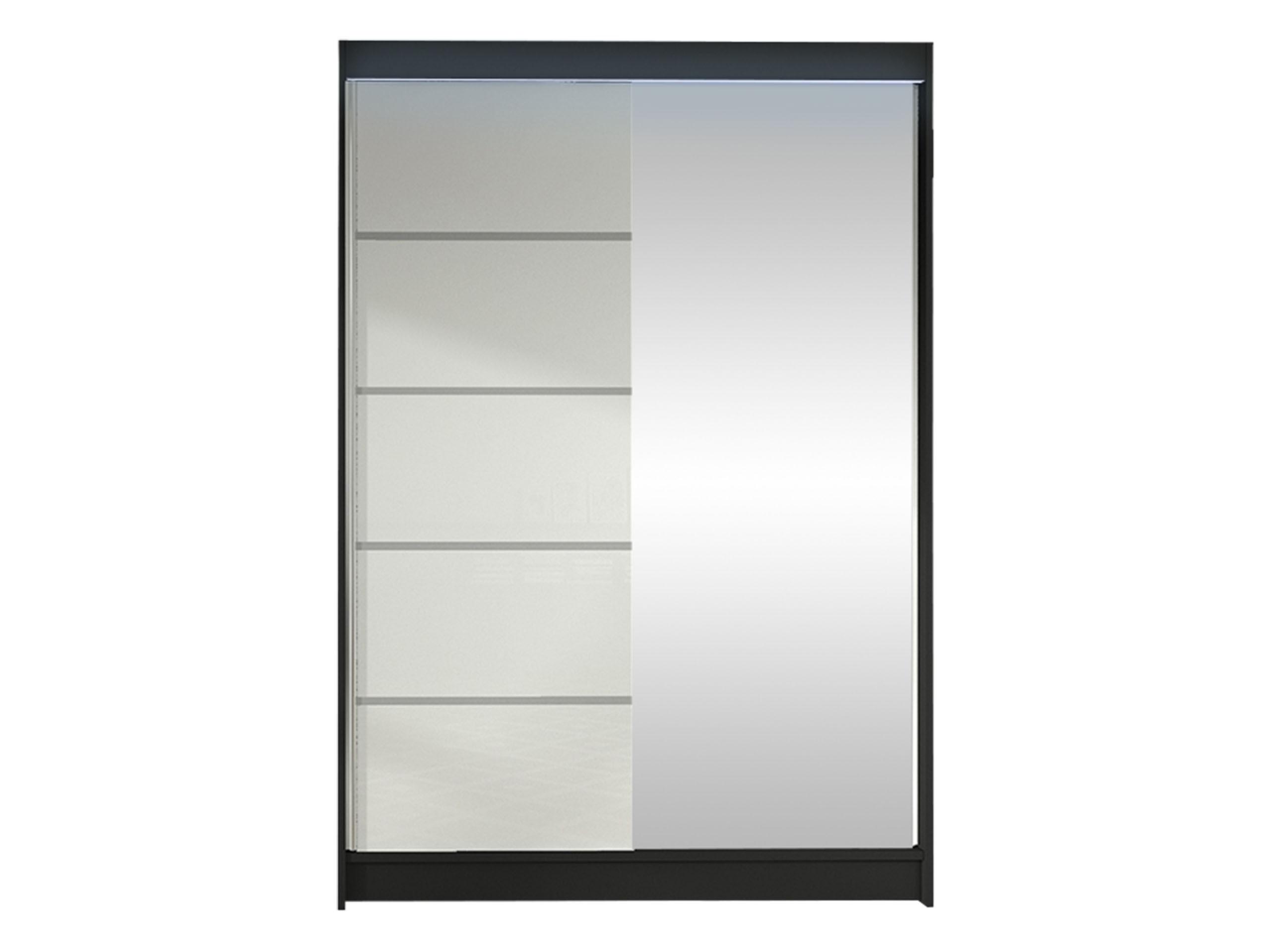 SCHWEBETÜRENSCHRANK Lino III mit RGB LED Beleuchtung - Schwarz/Weiß, Holzwerkstoff/Metall (120/200/58cm) - MIRJAN24