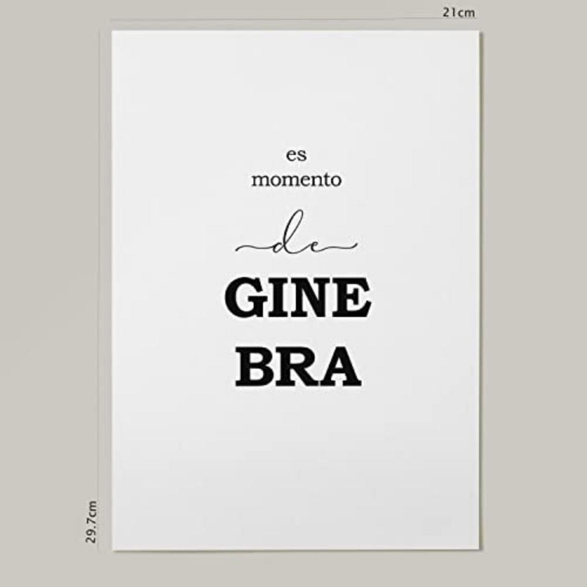 POSTER Set mit 4 Gin TypografieStil A4 Rahmenlos - Klar, Papier (29.7/3cm) - Nacnic