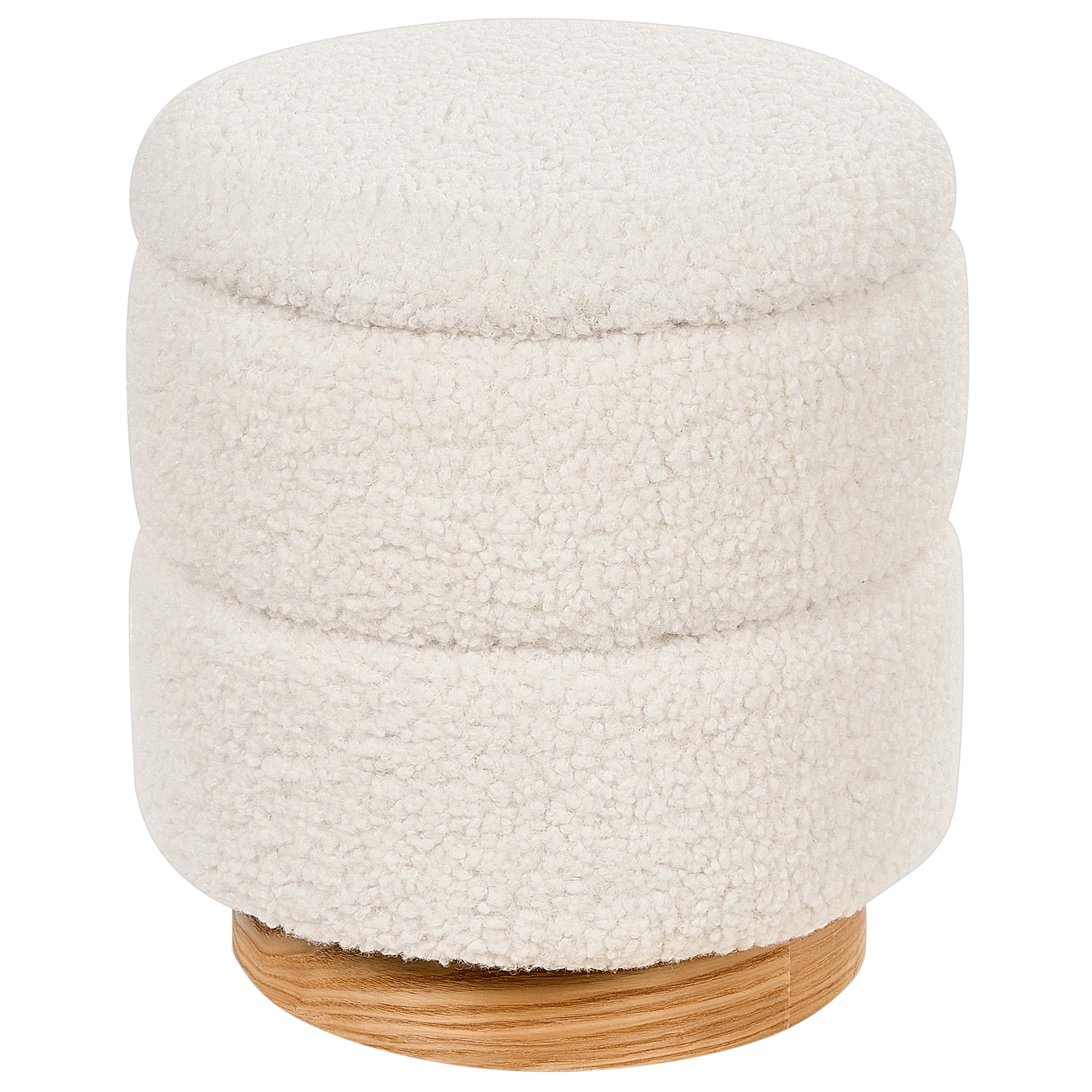 POUF Neely 35/35/38 cm - Weiß, Kunststoff/Textil (35/38/35cm) - Beliani