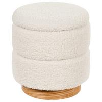 POUF Neely 35/35/38 cm - Weiß, Kunststoff/Textil (35/38/35cm) - Beliani