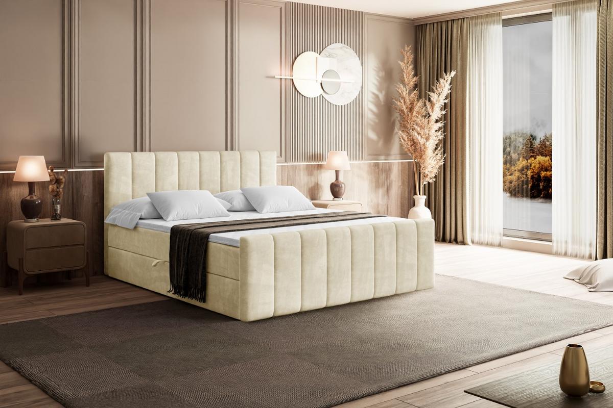 BOXBETT OTTA-Z - 120x200 cm - H4 - Beige - Beige, Holzwerkstoff (120/200cm) - ALTDECOR