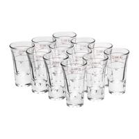 STAMPER GEEICHT MIT ROTRING Dublino transparent 2 cl + 4cl 12er Set - Transparent, Glas (0.06L) - Van Well