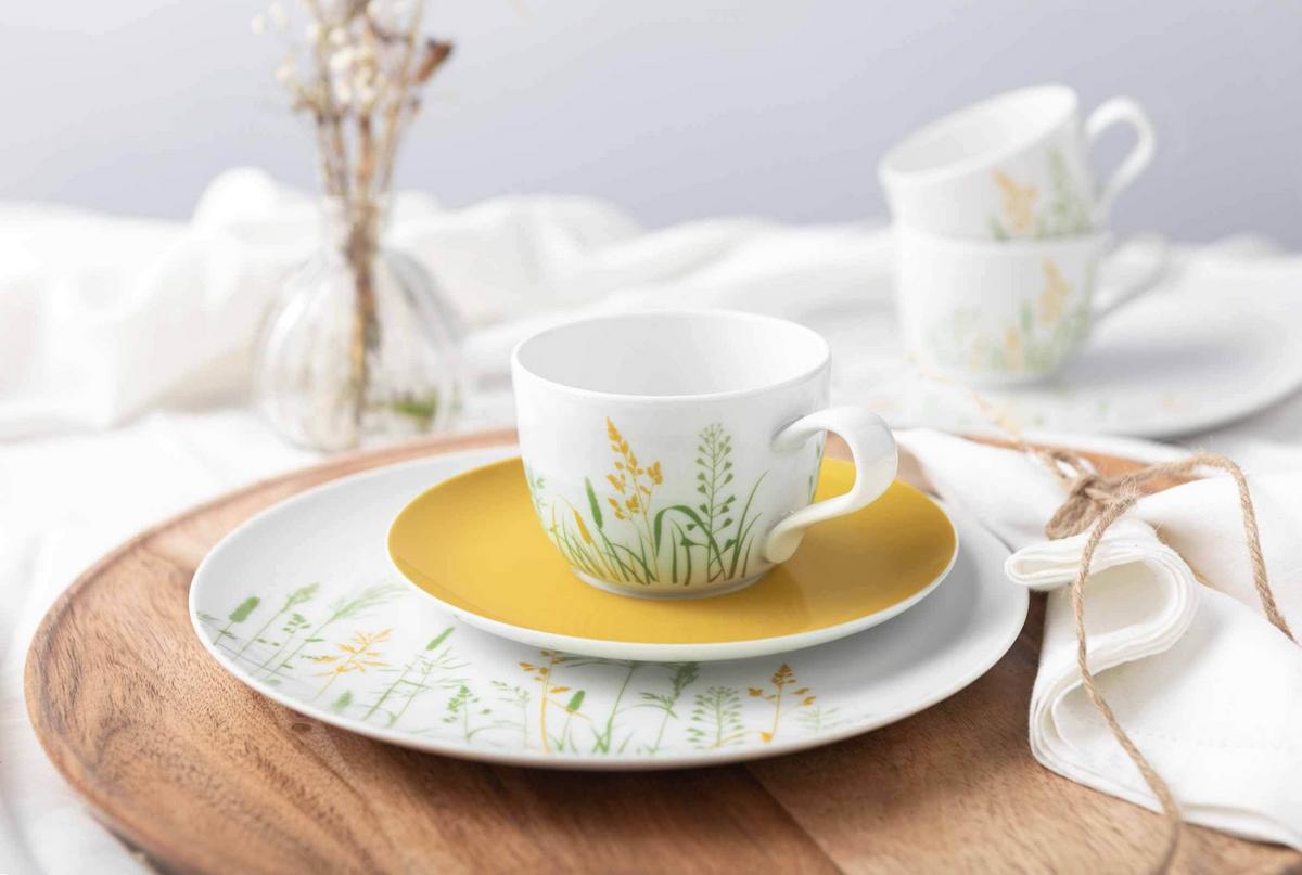 KOMBISERVICE Liberty Meadow Grasses gelb 30-tlg. - Gelb, Keramik (2/2/2cm) - Seltmann Weiden