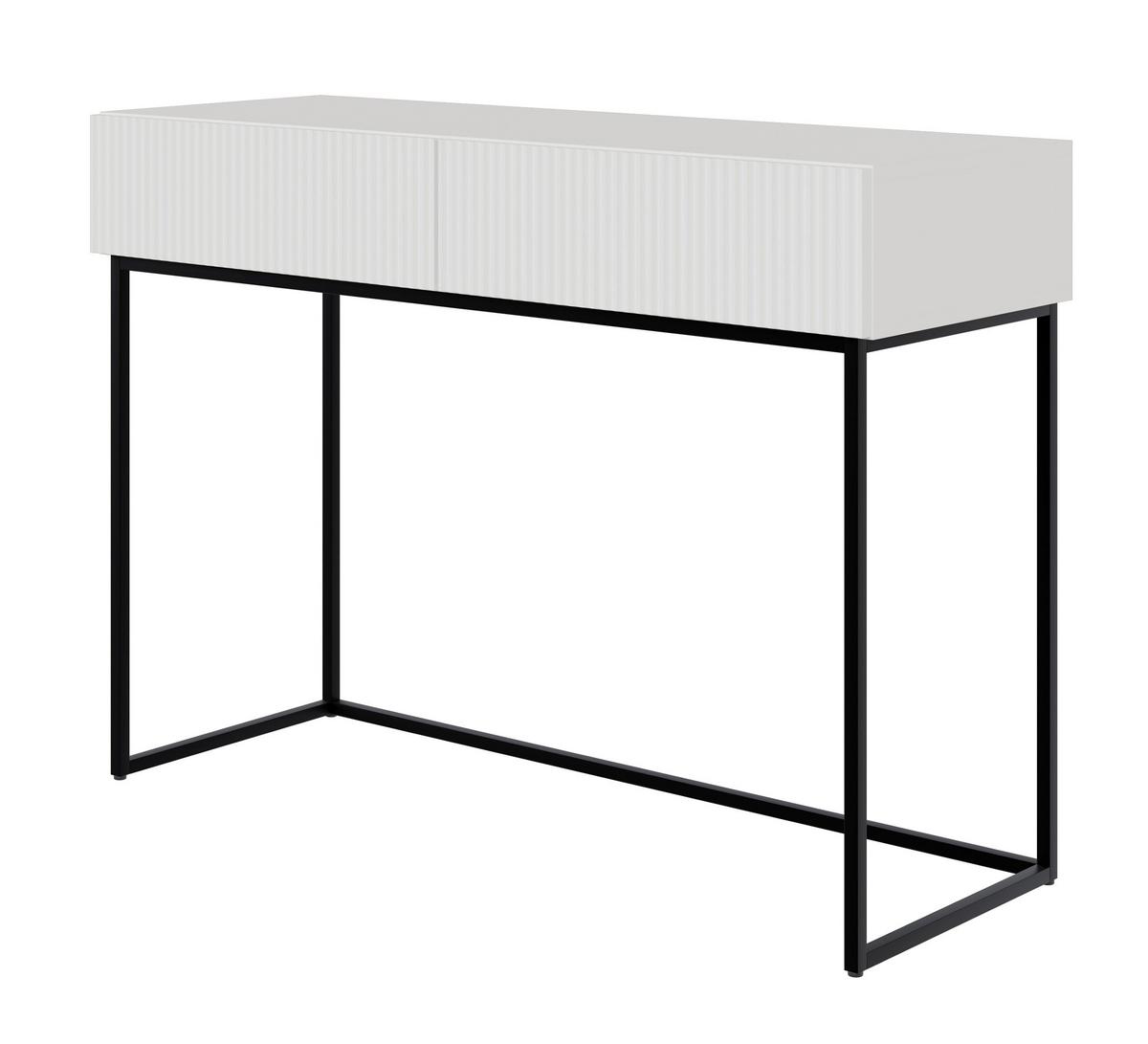 SCHMINKTISCH Veldio Weiß mit schwarzen Beinen 110 cm - Schwarz/Weiß, Holzwerkstoff/Metall (110/79/40cm) - Selsey