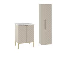 BADMÖBEL 60cm Daria 2er-Set Kaschmir - Beige, Holzwerkstoff (60/84/45.8cm) - Petits-meubles