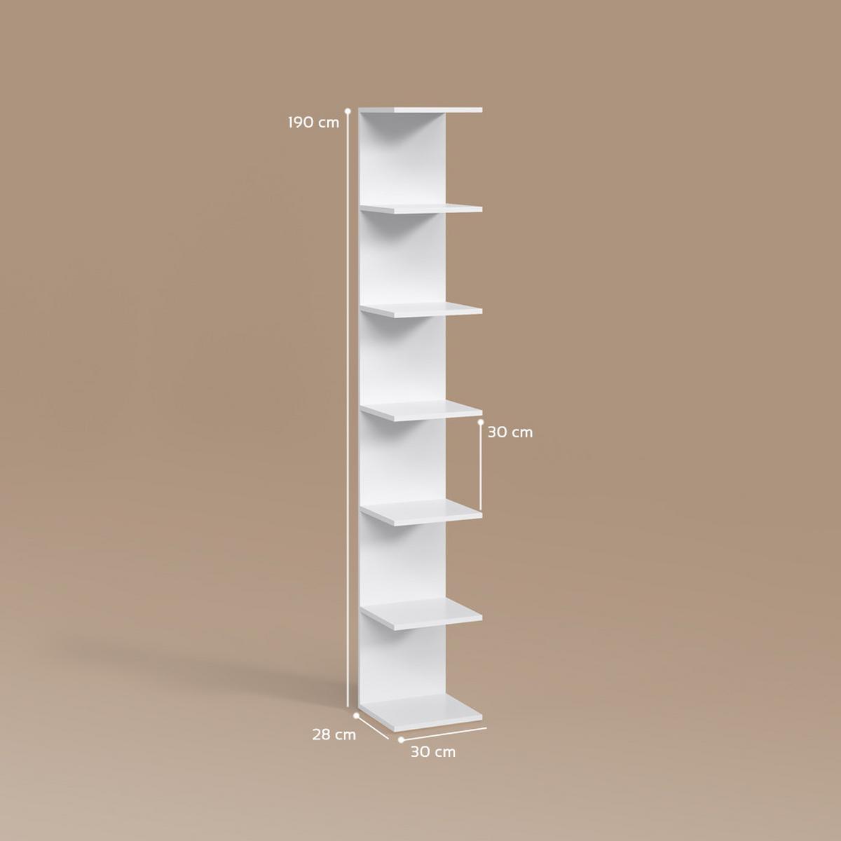 WANDREGAL Vesuvio Weiß 30 x 190 cm 2er Set - Weiß, Holzwerkstoff (30/190/28cm) - Livinity®