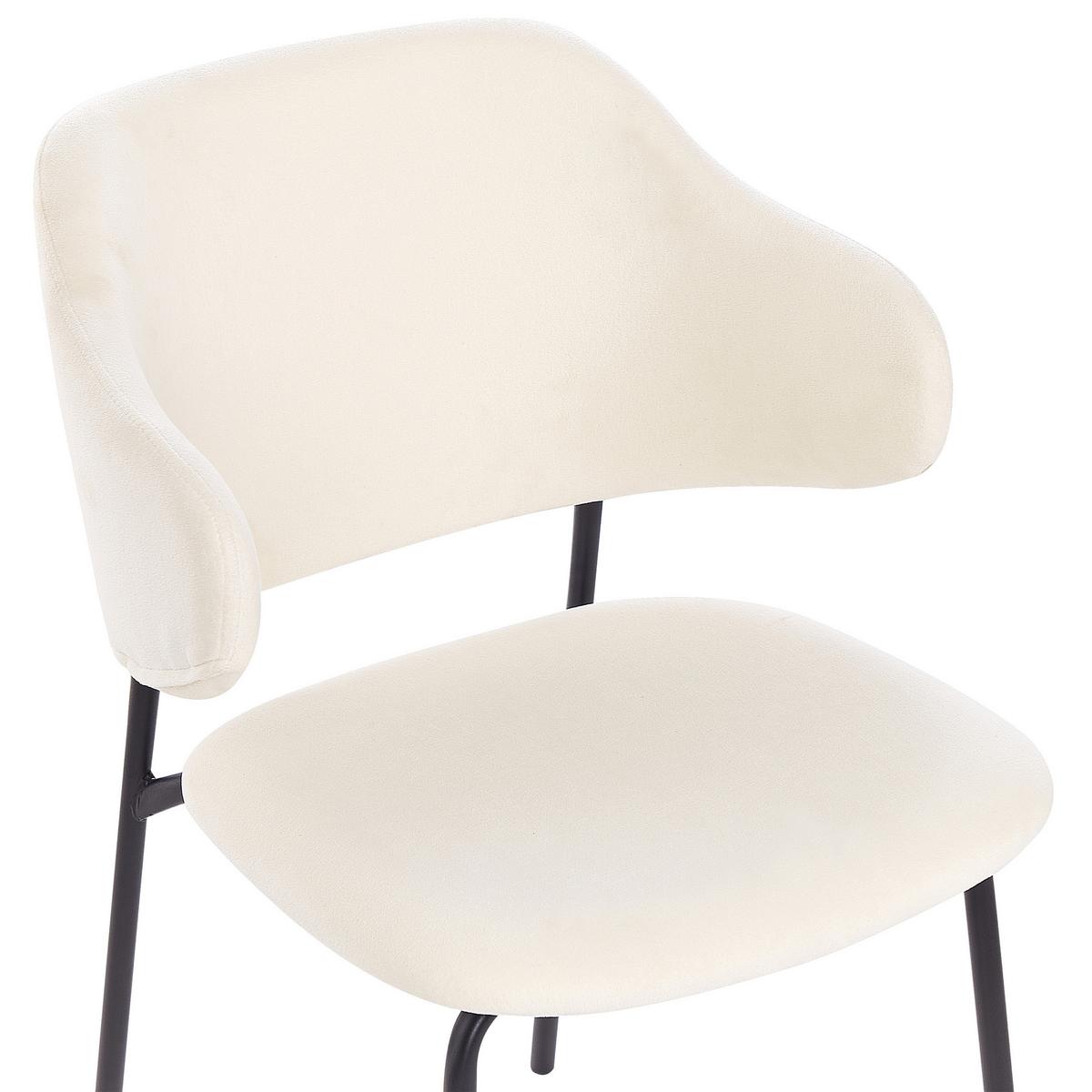 ESSZIMMERSTUHL 2er-Set Polsterbezug Beige Kenai - Beige, Textil/Metall (46/82/58cm) - Beliani